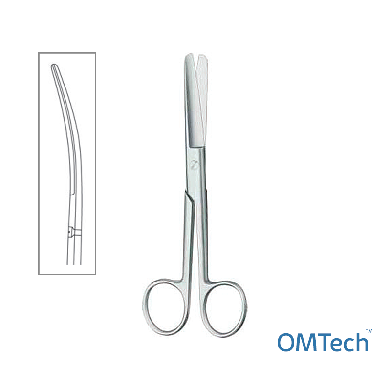 Ножиці операційні стандартні, вигнуті, обидва кінці тупі, довжина 15,5 см INSIDEMED